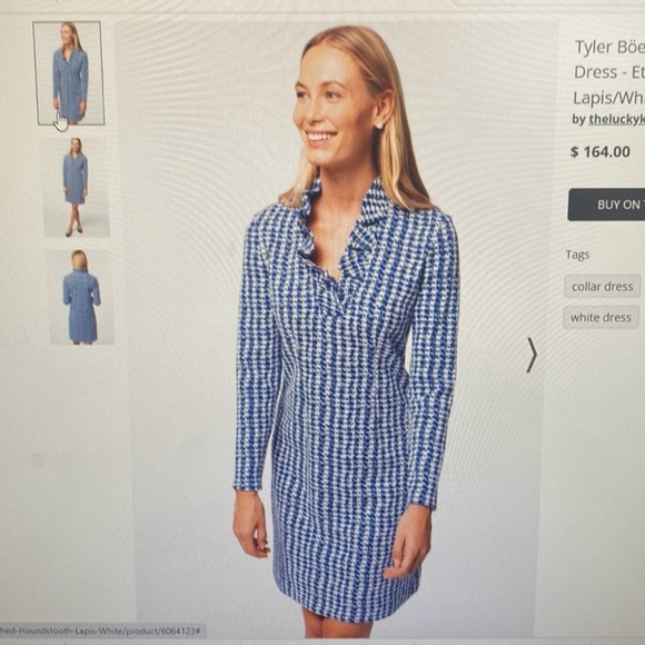 Tyler Boe Dress S - Constance Blue & White - New with tags - Picture 3 of 3